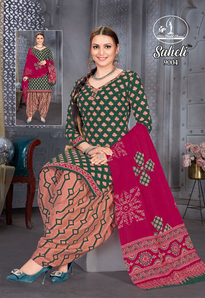 Saheli Vol 9 By Miss World Printed Pure Cotton Dress Material Suppliers In India